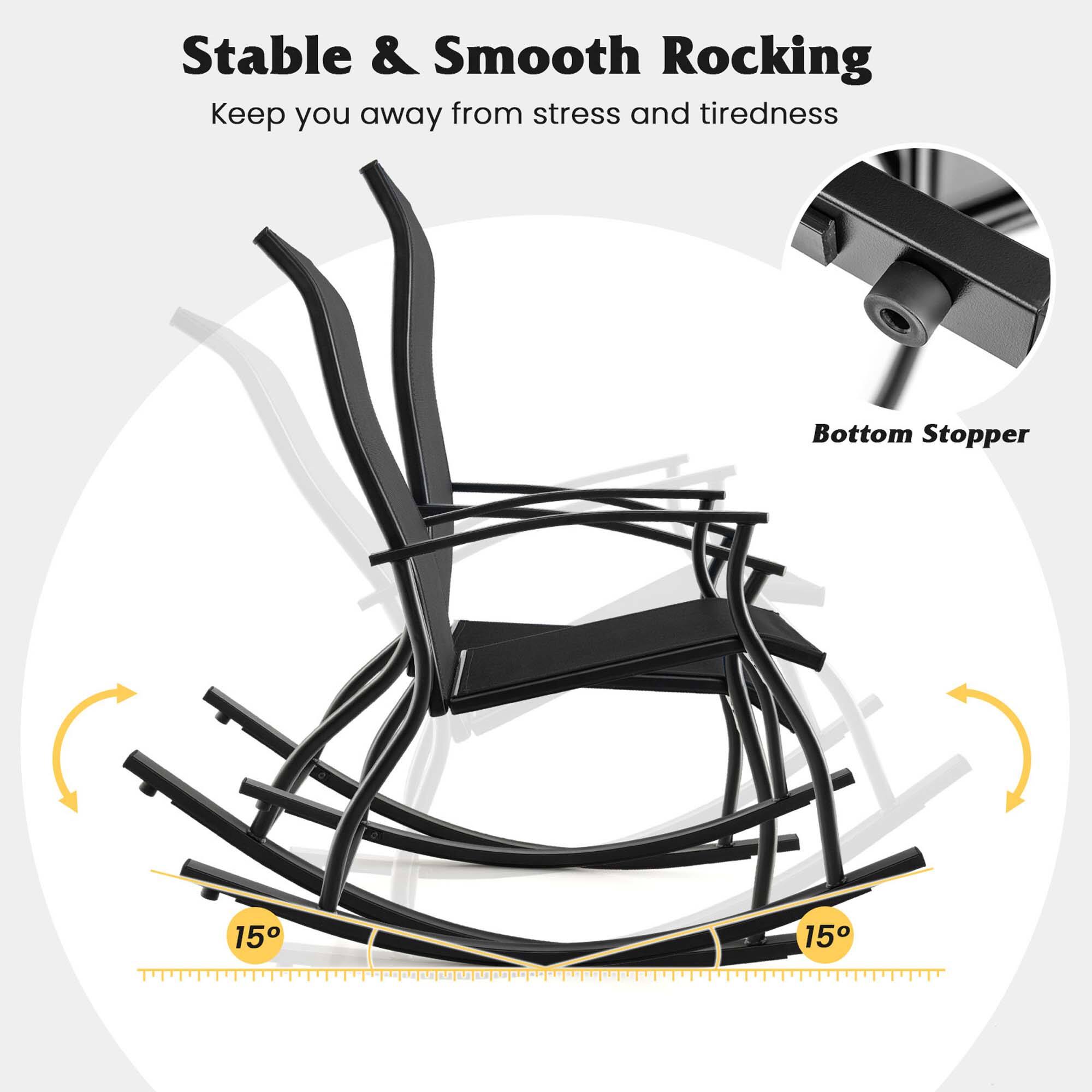 Stable & Smooth Rocking
Keep you away from stress and tiredness
Bottom Stopper
15° 15°
