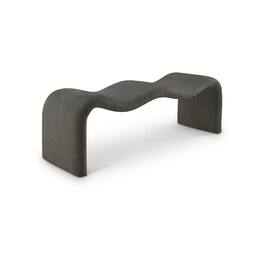 Meridian Furniture - Willow Grey Chenille Fabric Bench - Gray