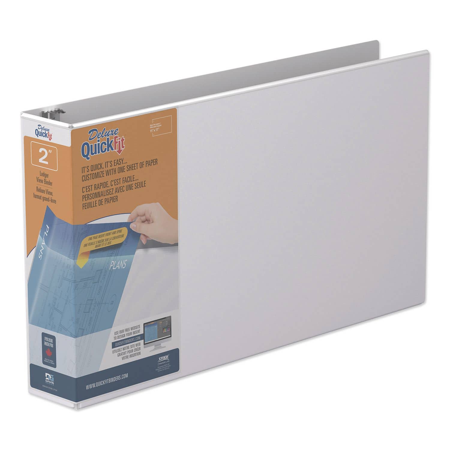 "Stride - Quickfit Ledger D Ring View Binder 3 Rings 2"" Capacity 11 X 17 White" price history on PriceWatchPro