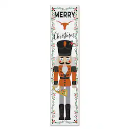 Jardine - Texas Longhorns 11" x 46" Nutcracker Holiday Leaner Sign - White