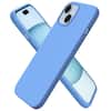 Front. Ornarto - ORNARTO Compatible with iPhone 15 Case 6.1", Slim Liquid Silicone 3 Layers Full Covered Protective Cover-Sky Blue - Sky Blue.