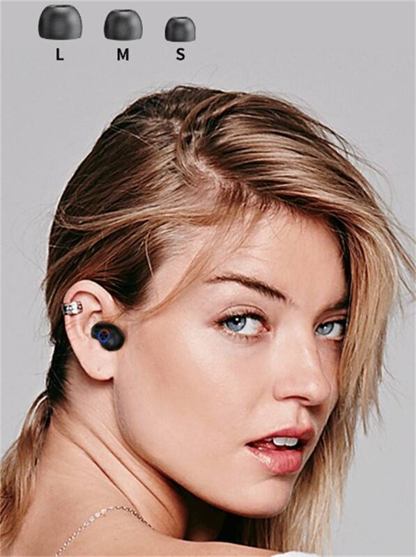 Alt View 7. SKRAN - TWS Bluetooth Earbuds Waterproof 5.1 Headset - LED Power Display, Hi-Fi Stereo Sound, IPX4 Waterproof, Touch Control - Black.