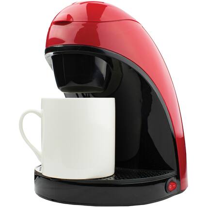 Front. Brentwood - Brentwood Ts-112r Single-serve Drip Coffee Maker With Ceramic Mug (red) - red.