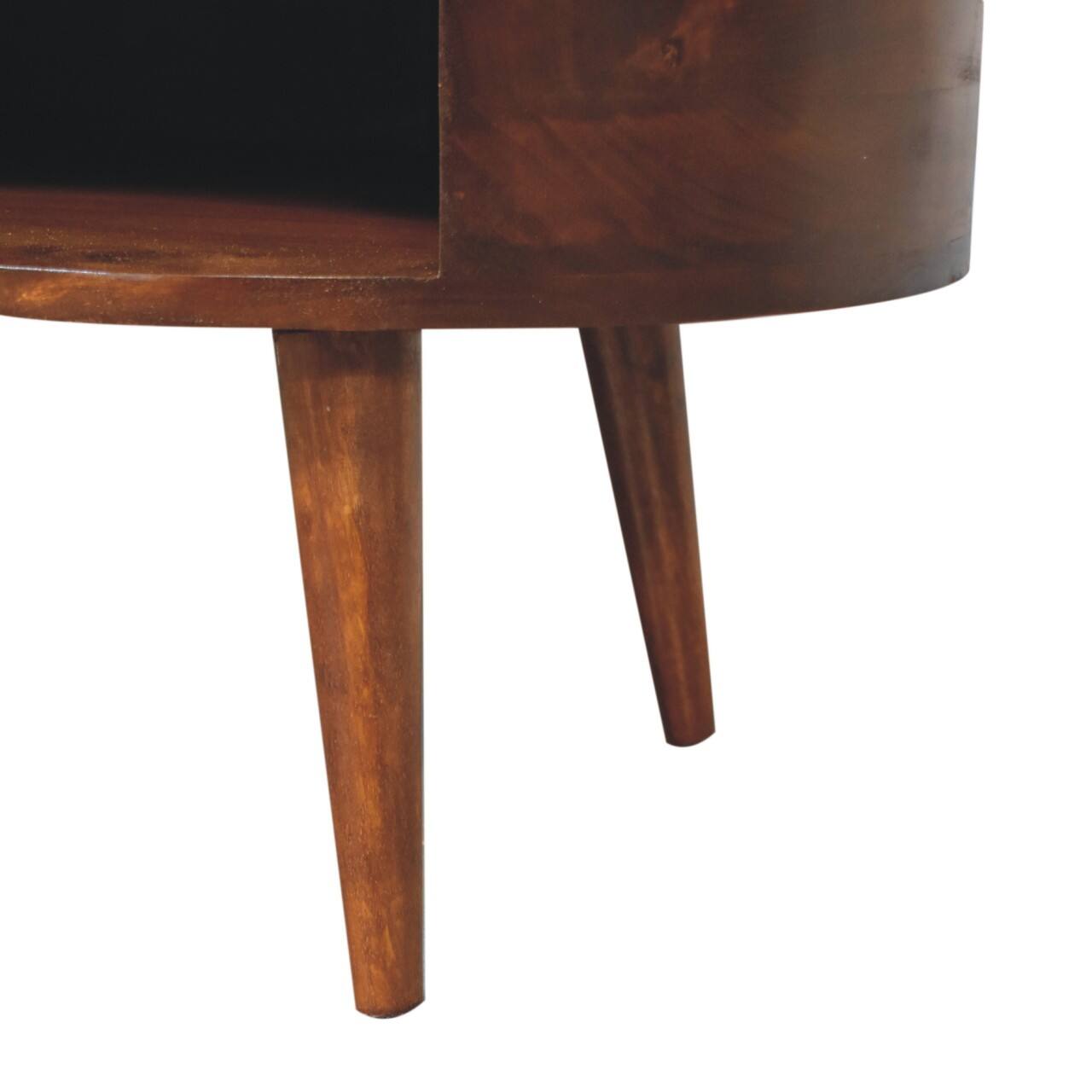 Alt View 4. Artisan Furniture - Artisan Furniture Solid Wood Large Wave Coffee Table, 1 Drawer, 1 Open Slot, Dark Brown - Brown.