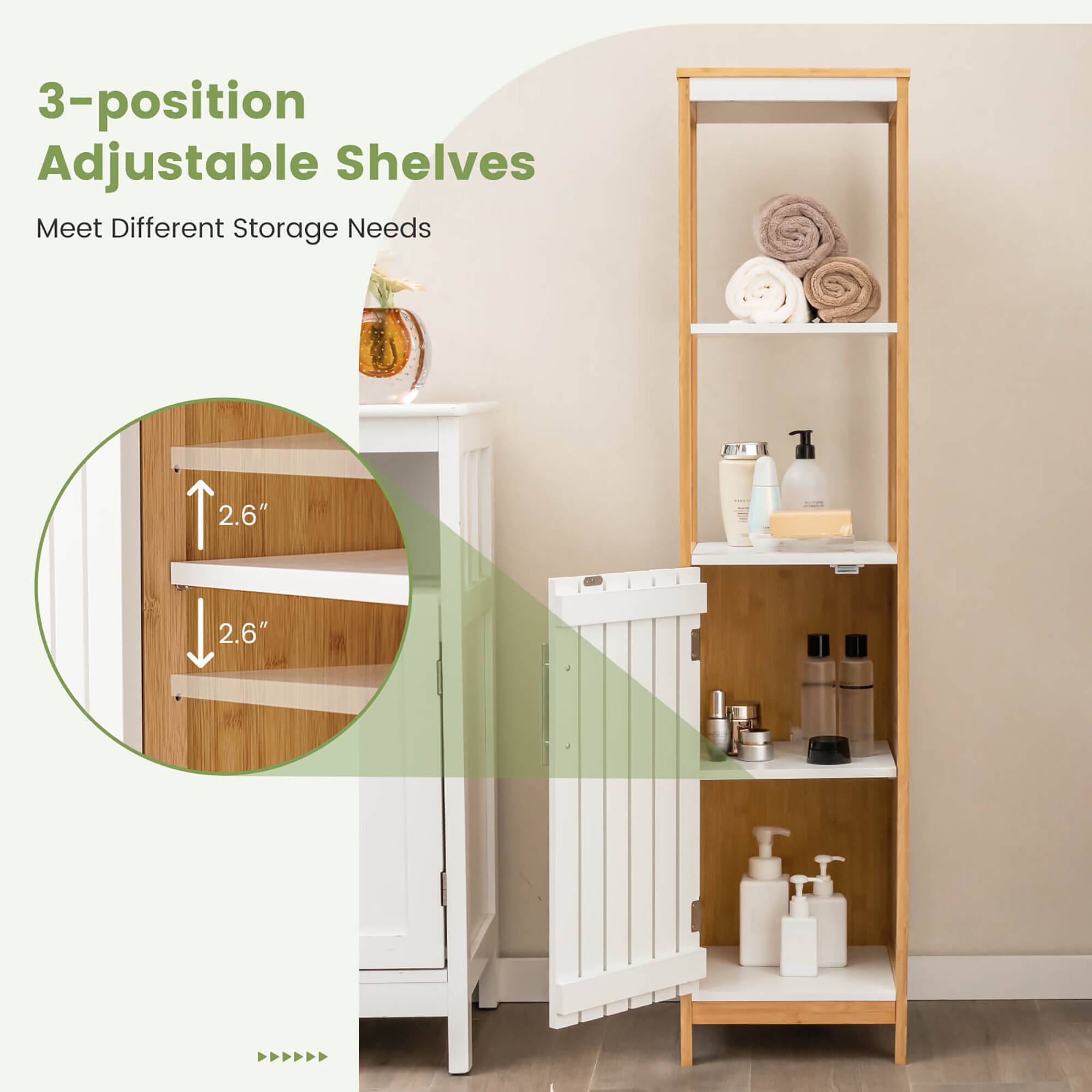 3-position Adjustable Shelves  
Meet Different Storage Needs  

2.6"  
2.6"