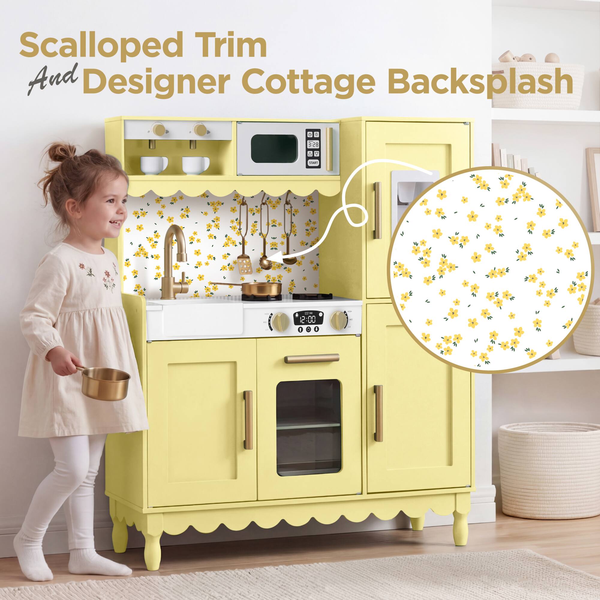 Scalloped Trim And Designer Cottage Backsplash