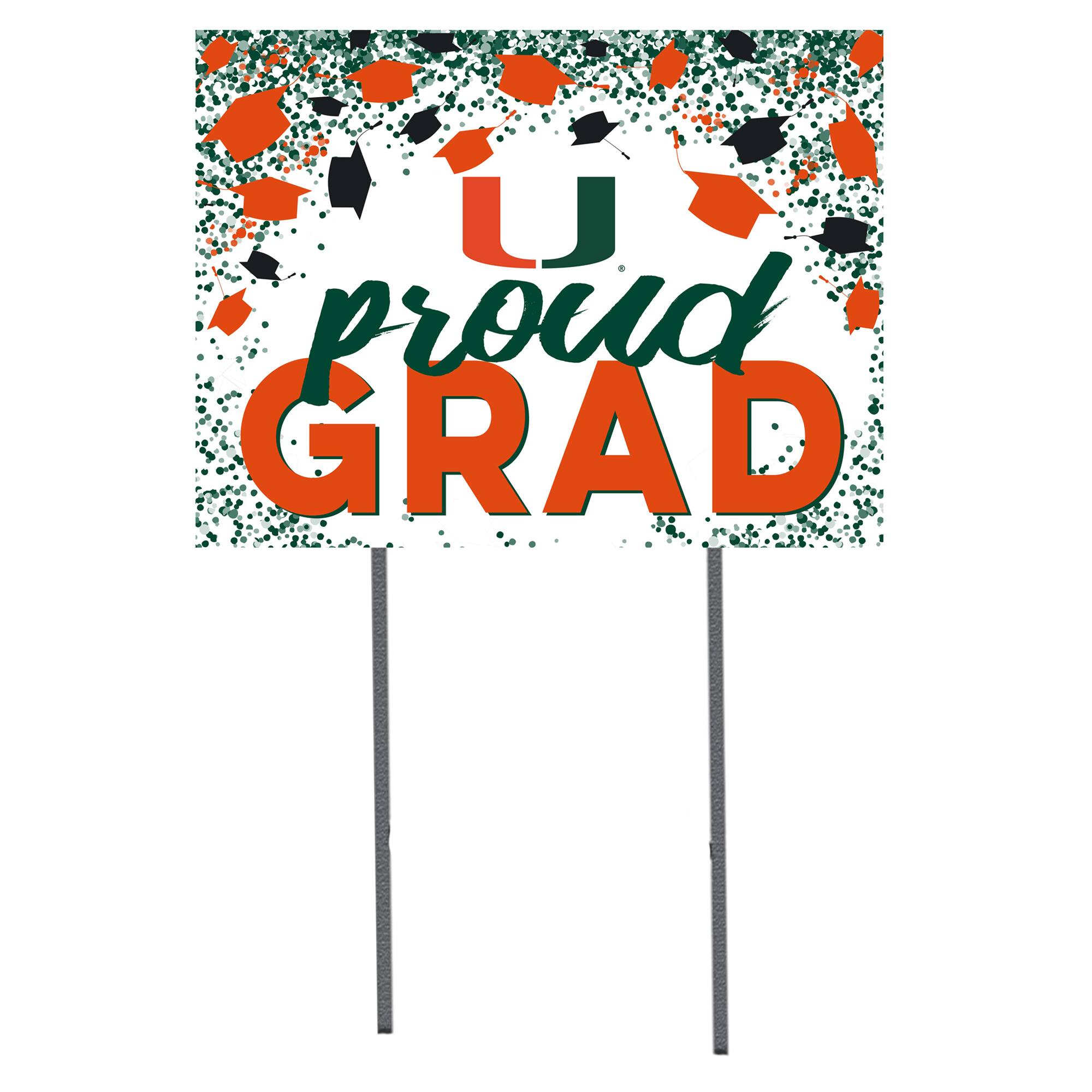 Miami Hurricanes 18'' x 24'' Grad Yard Sign