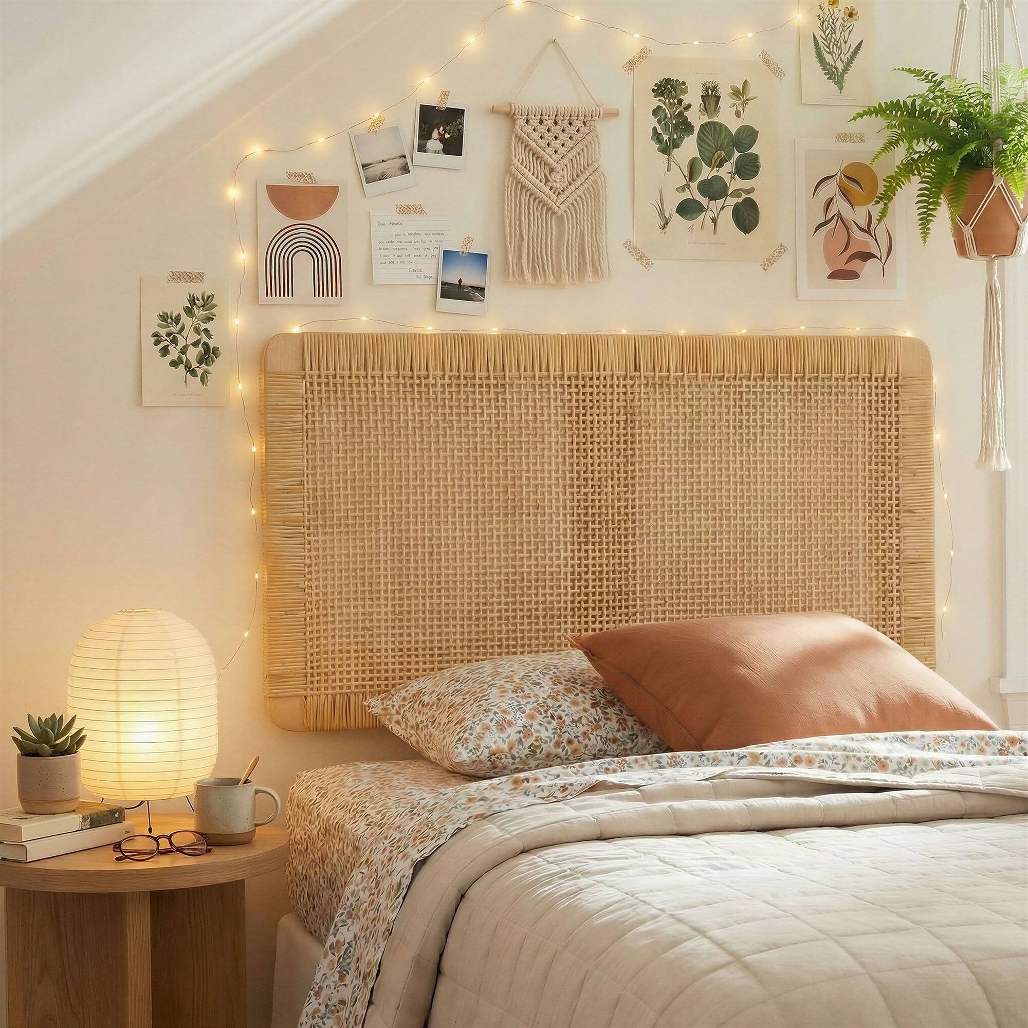 Alt View 1. Modway - Sandy Wall Mounted Wood and Rattan Headboard by Modway - Natural Rattan.
