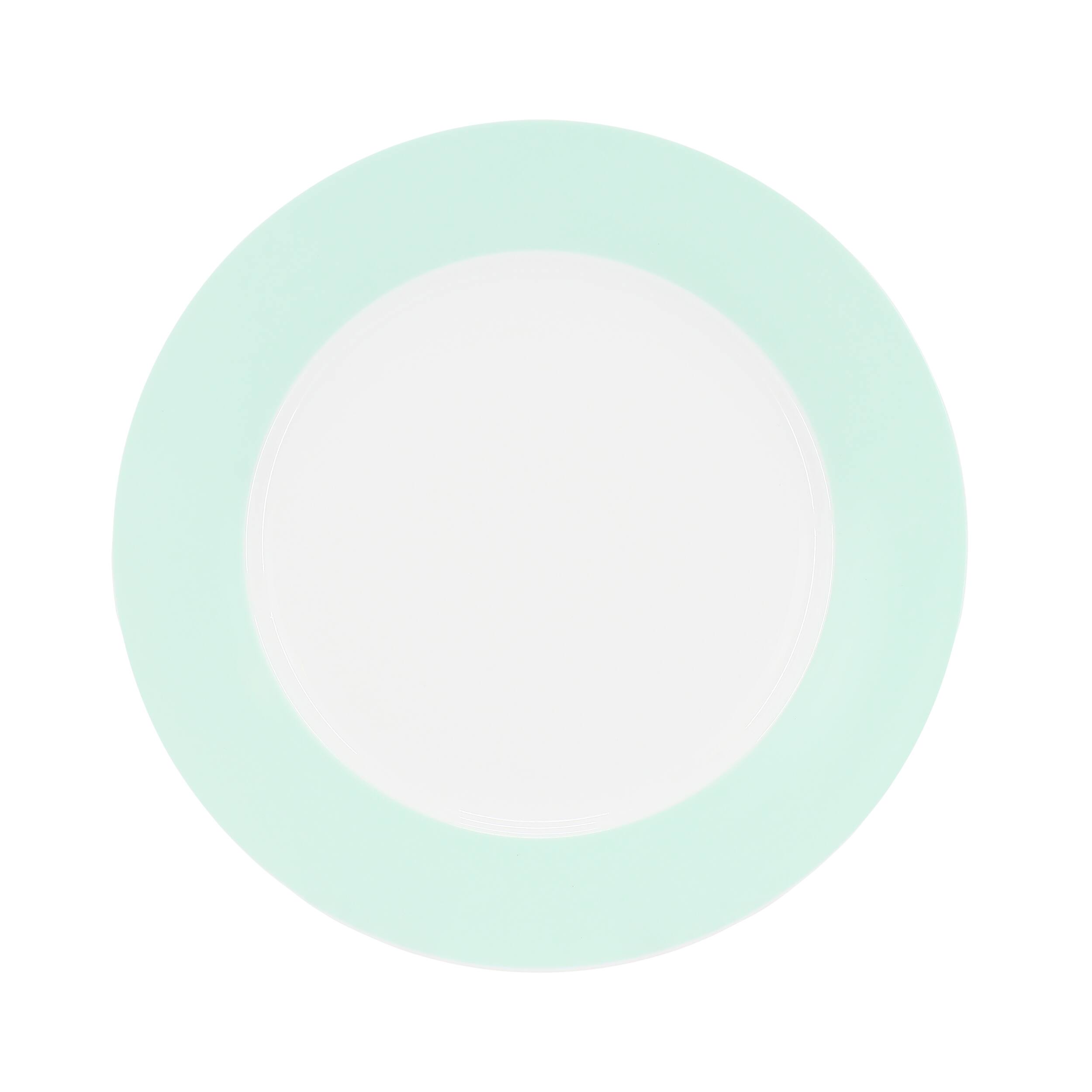 Alt View 3. Martha Stewart - Martha Stewart 12 Piece Banded Fine Ceramic Dinnerware Set in Baby Blue - Baby Blue.