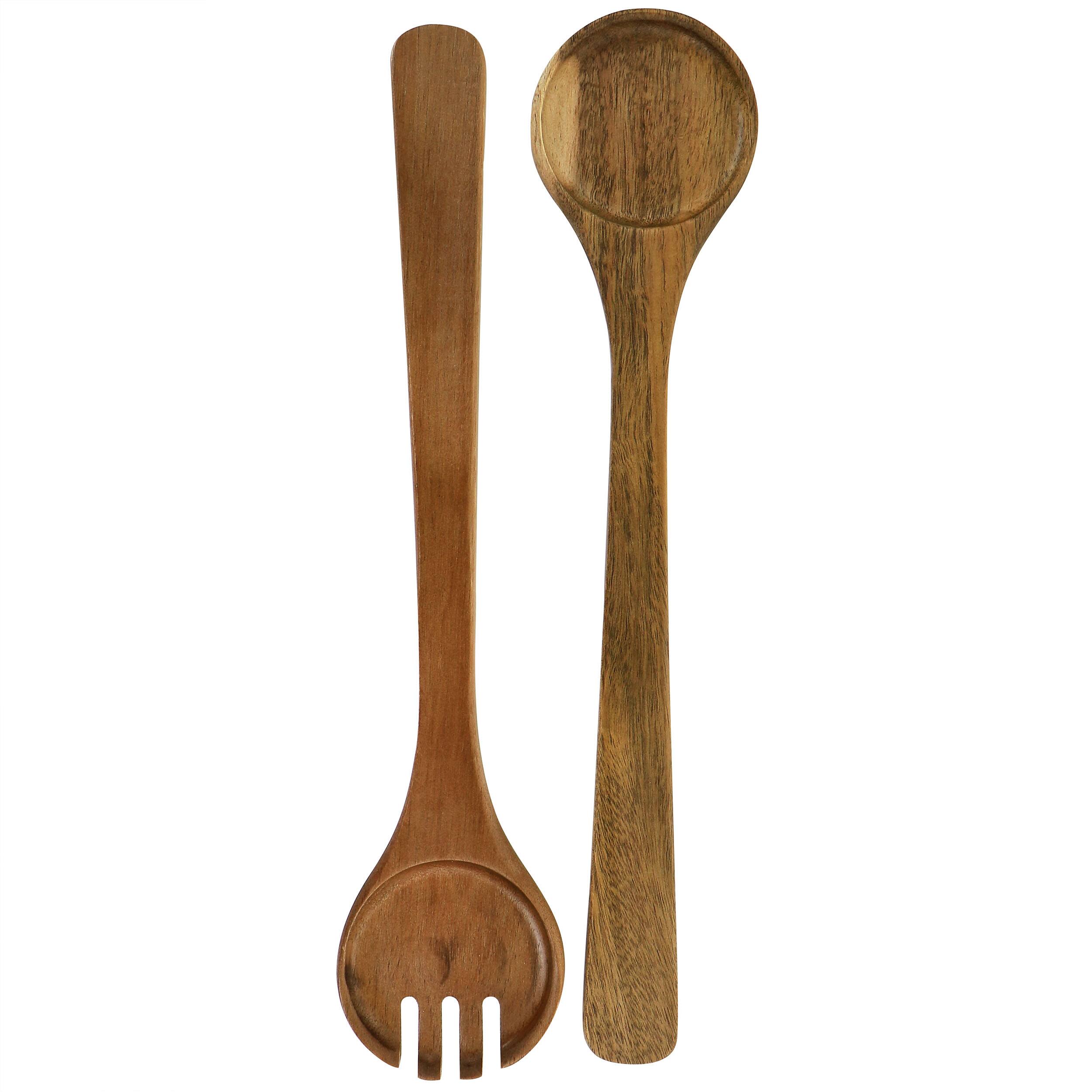 Alt View 2. Gibson - Gibson Elite 3 Piece Acacia Wood Salad Bowl and Spoon Set in Brown - Brown.