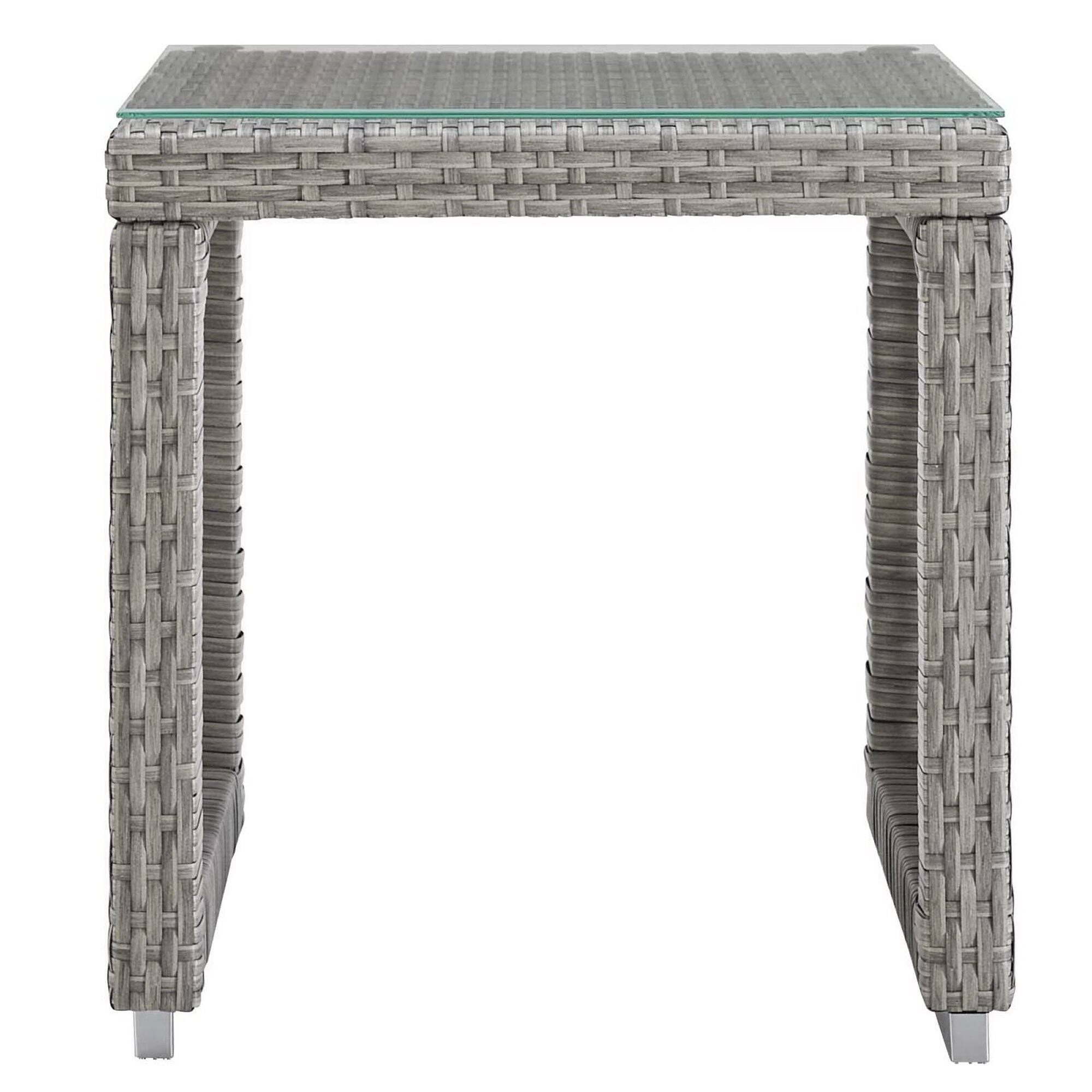 Alt View 4. Modway - Aura 3 Piece Outdoor Patio Wicker Rattan Set by Modway - Gray Gray.