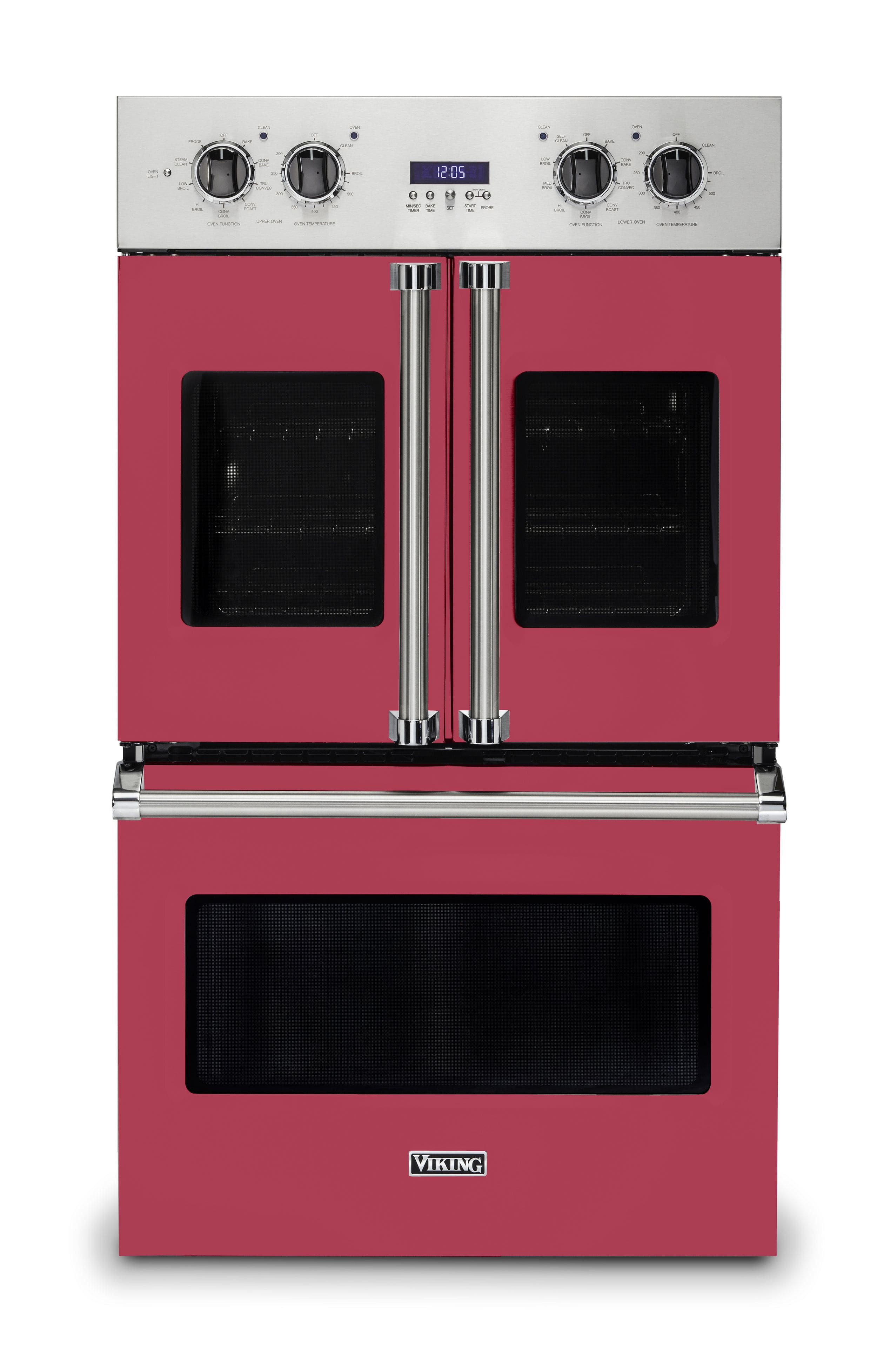 Viking - 30" 7 Series French Door Double Built-In Electric Thermal Convection Oven - Valentine - Front_Zoom