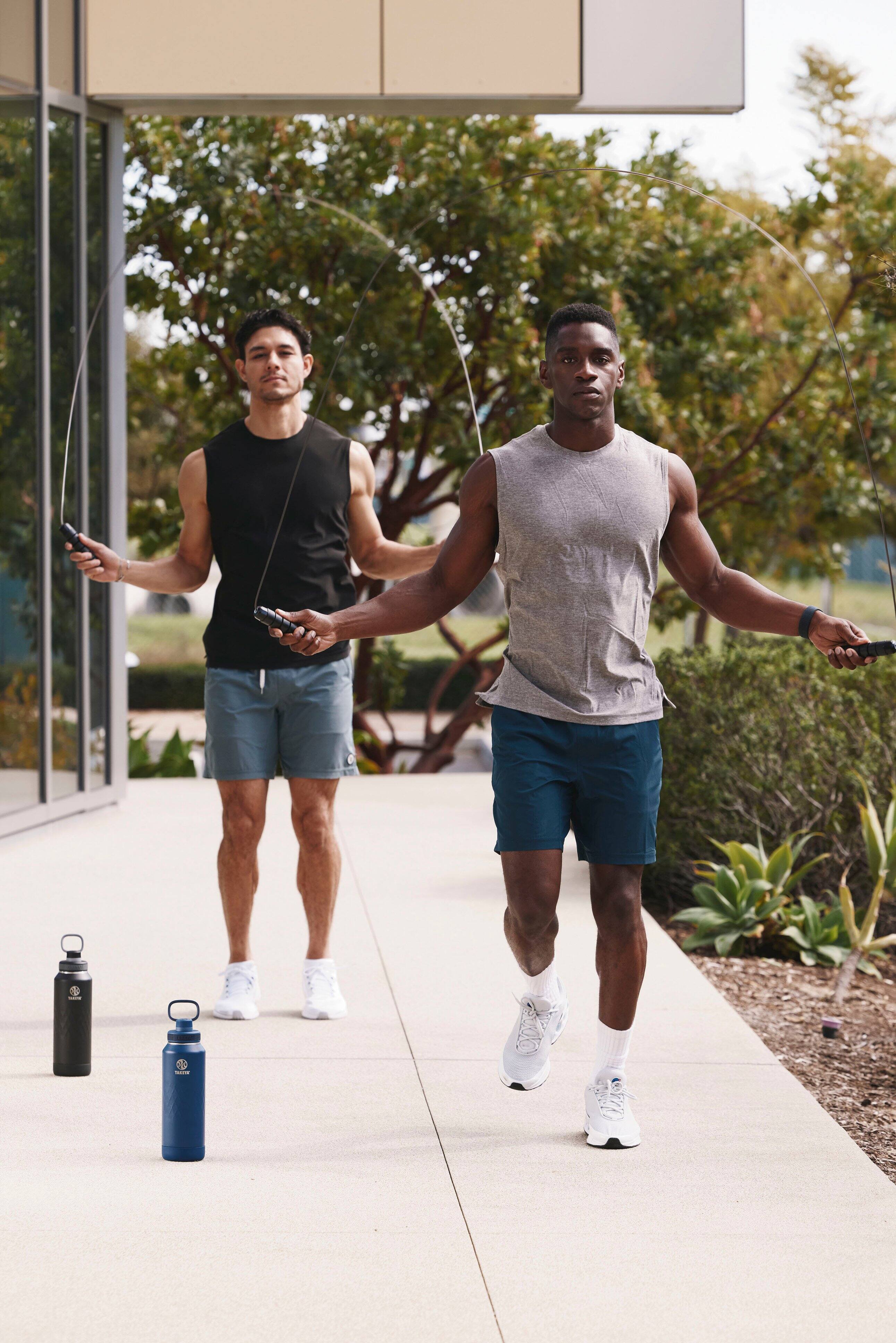 Alt View 1. Takeya - Sport 40-oz. Leakproof Water Bottle with Spout Lid - Obsidian.