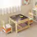 Alt View 3. Gymax - Gymax Children Kids Table Chairs Set With Storage Boxes Blackboard Whiteboard Drawing - as pic.