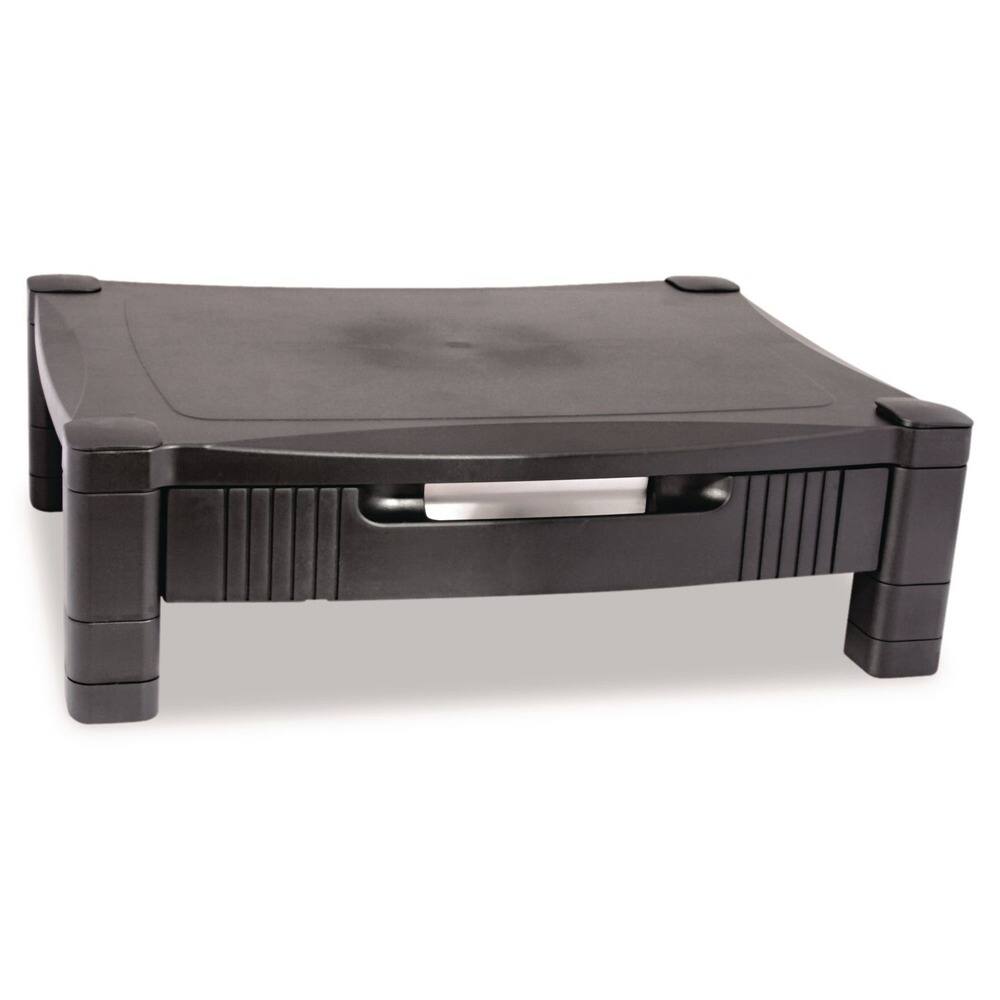 Front. KanTek - Kantek MS420 17 in. x 13-1/4 in. x 3 in. to 6-1/2 in.Height-Adjustable Stand with Drawer - Black - Black.