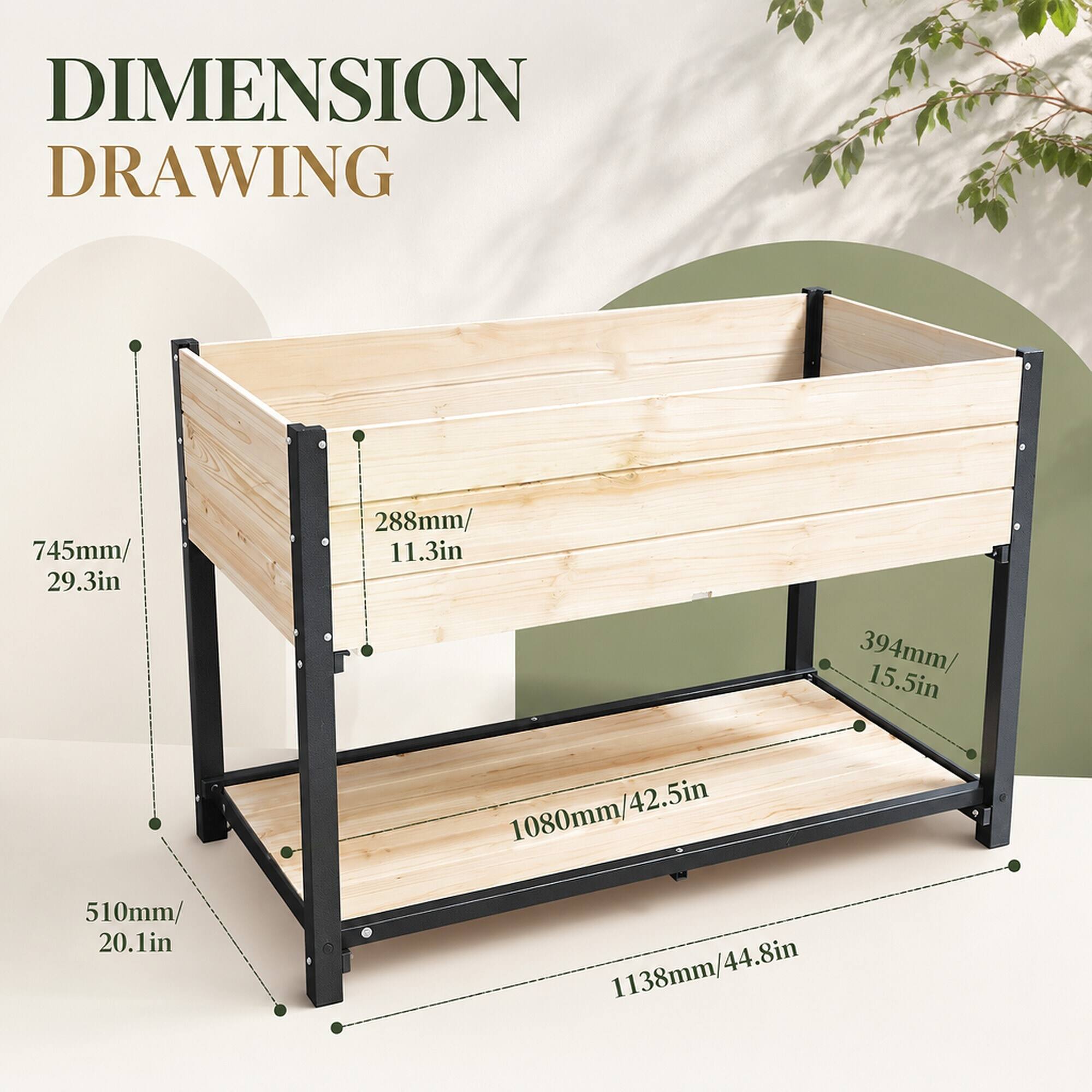 DIMENSION DRAWING

745mm/ 29.3in  
288mm/ 11.3in  
394mm/ 15.5in  
510mm/ 20.1in  
1080mm/ 42.5in  
1138mm/ 44.8in