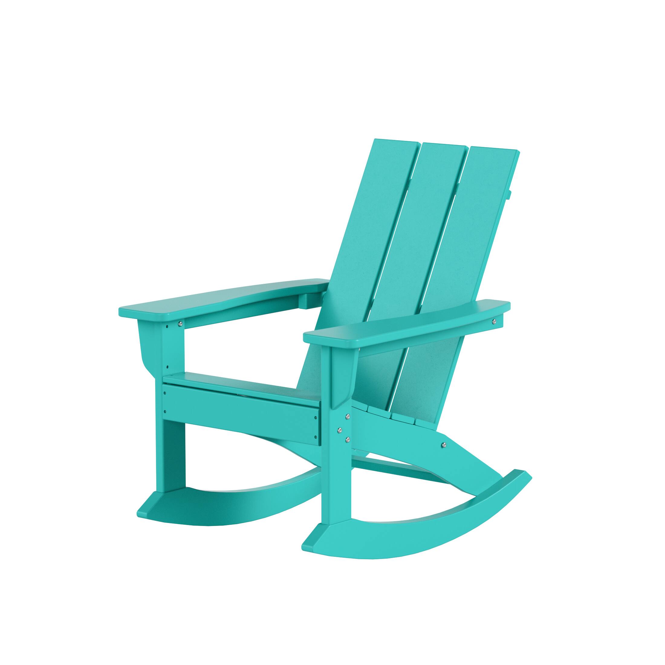 Alt View 5. WestinTrends - WestinTrends Ashore Outdoor Patio Modern Adirondack Rocking Chair - Turquoise.