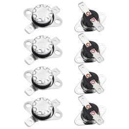Unique Bargains - KSD301 Thermostat 70°C/158°F 10A Normally Closed N.C Adjust Snap Disc Temp Switch for Microwave/Oven 8pcs Bakelite - Silver
