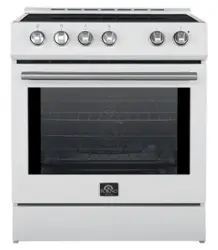 Forno Appliances - Leonardo Espresso 5 cu. ft. Slide-In Electric Induction Convection Range with Customizable Hardware - White - Front_Zoom
