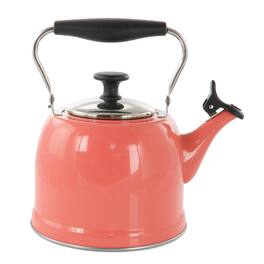 Martha Stewart - Everyday Lily Pond 2.2 Quart Stainless Steel Tea Kettle - Coral