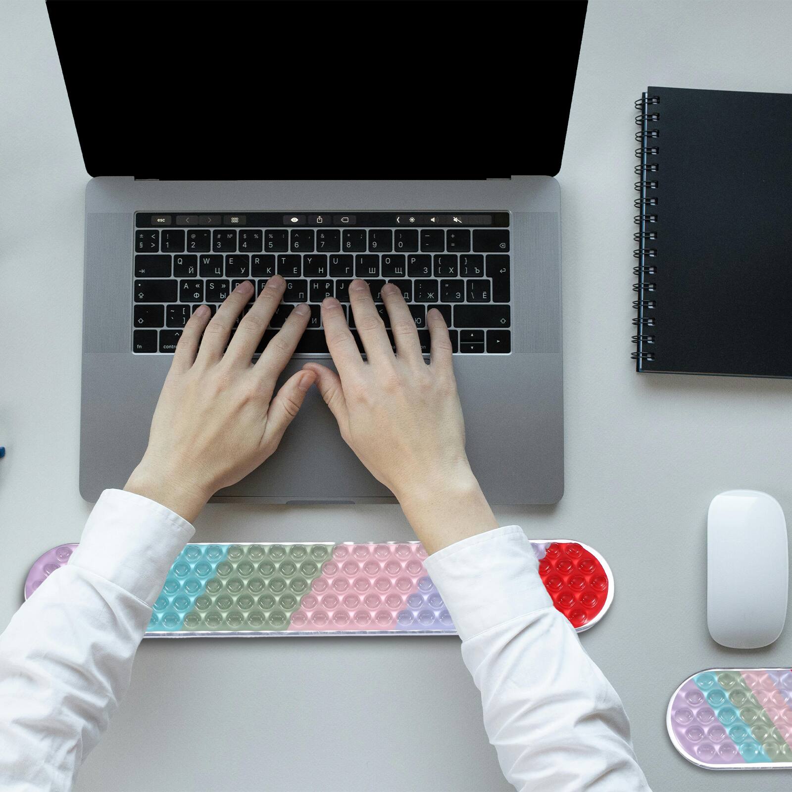 Alt View 5. Unique Bargains - Gel Wrist Rest, Ergonomic Silicone Gel Mouse Pad with Cool Touch Cushion for Computer Laptop Home Office (Mouse Pad) - Brown Ombre.