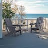 PURPLE LEAF - 1/2-Pieces Adirondack Chair HDPE All-Weather Outdoor Fire Pit Chair with Wood-Textured with Dual Cup Holders for Garden - Grey-2Pcs