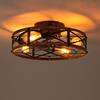Front. Sofucor - Farmhouse Ceiling Fans w/ Light Remote Flush Mount Rustic Ceiling Fan Boho Bladeless Country Caged Ceiling Light Fixture - Light Gold.