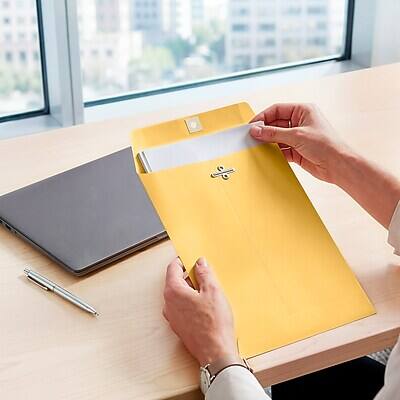 Alt View 5. Staples - Clasp & Moistenable Glue Kraft Catalog Envelopes, 6.5" x 9.5", 100/Box - Brown.