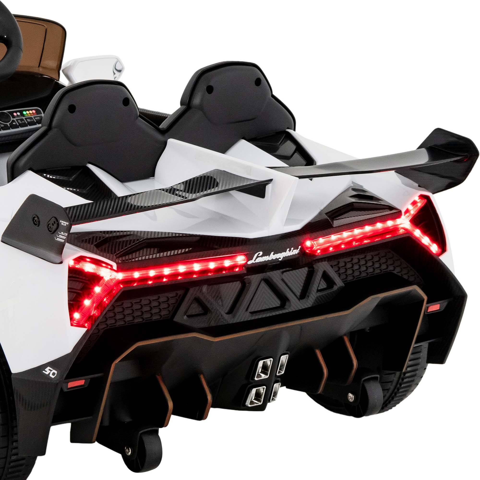 Alt View 9. Costway - Costway Licensed Lamborghini 4WD Kids Ride-on Sports Car 12V Electric Vehicle with Remote - White.