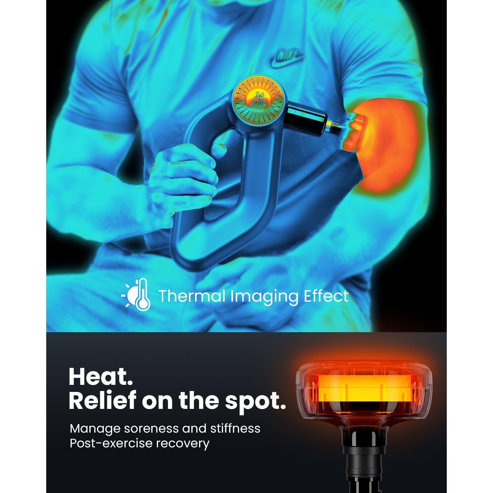 **Thermal Imaging Effect**

**Heat. Relief on the spot.**

Manage soreness and stiffness  
Post-exercise recovery
