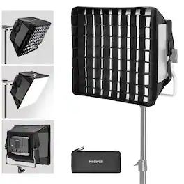 Neewer - Quick-Setup Softbox for NL660/RGB660 LED Panels - Foldable with Grid & Blackout Hood