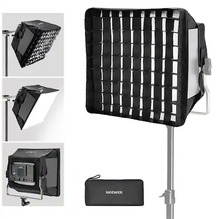 Front. Neewer - Quick-Setup Softbox for NL660/RGB660 LED Panels - Foldable with Grid & Blackout Hood.