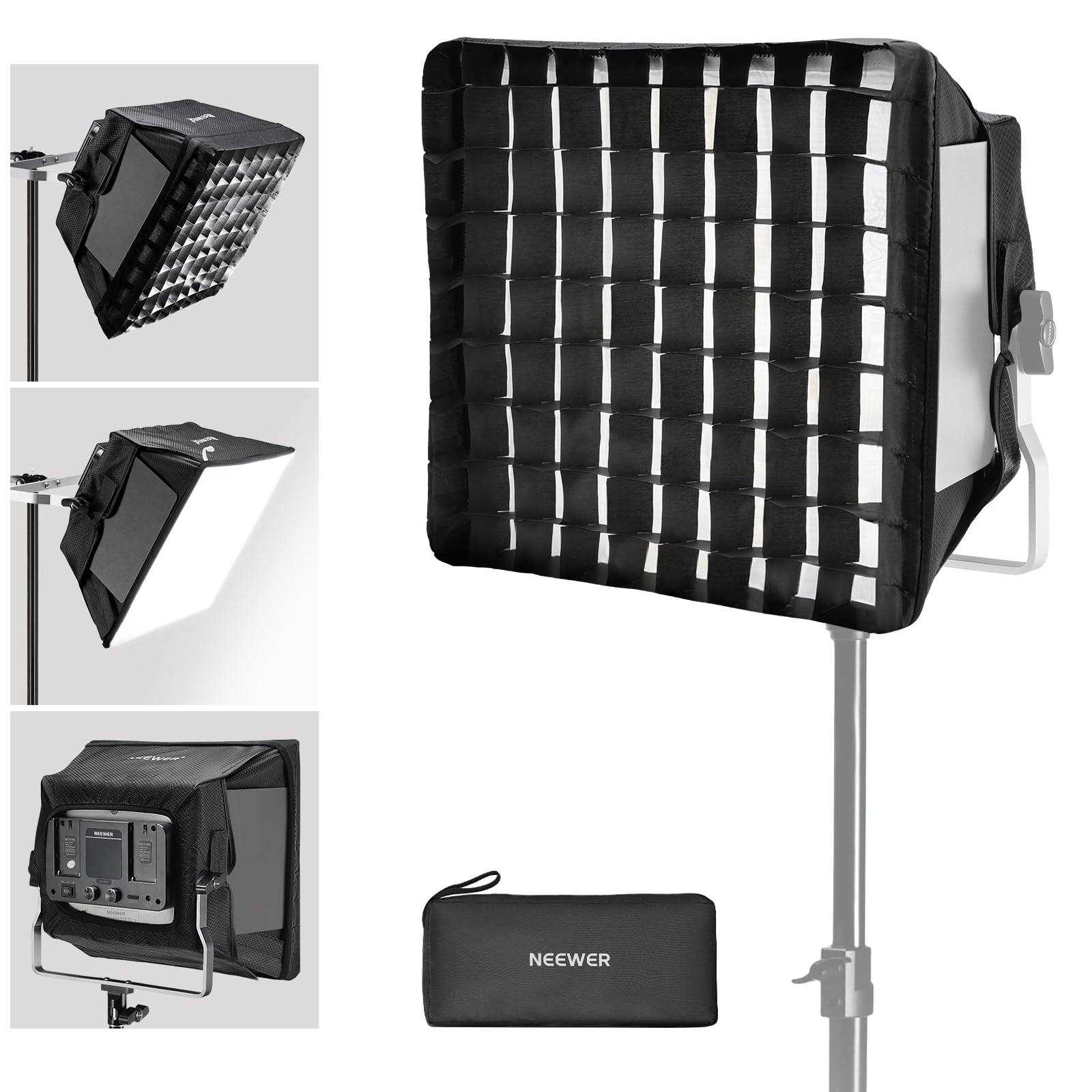 Neewer - Quick-Setup Softbox for NL660/RGB660 LED Panels - Foldable with Grid & Blackout Hood
