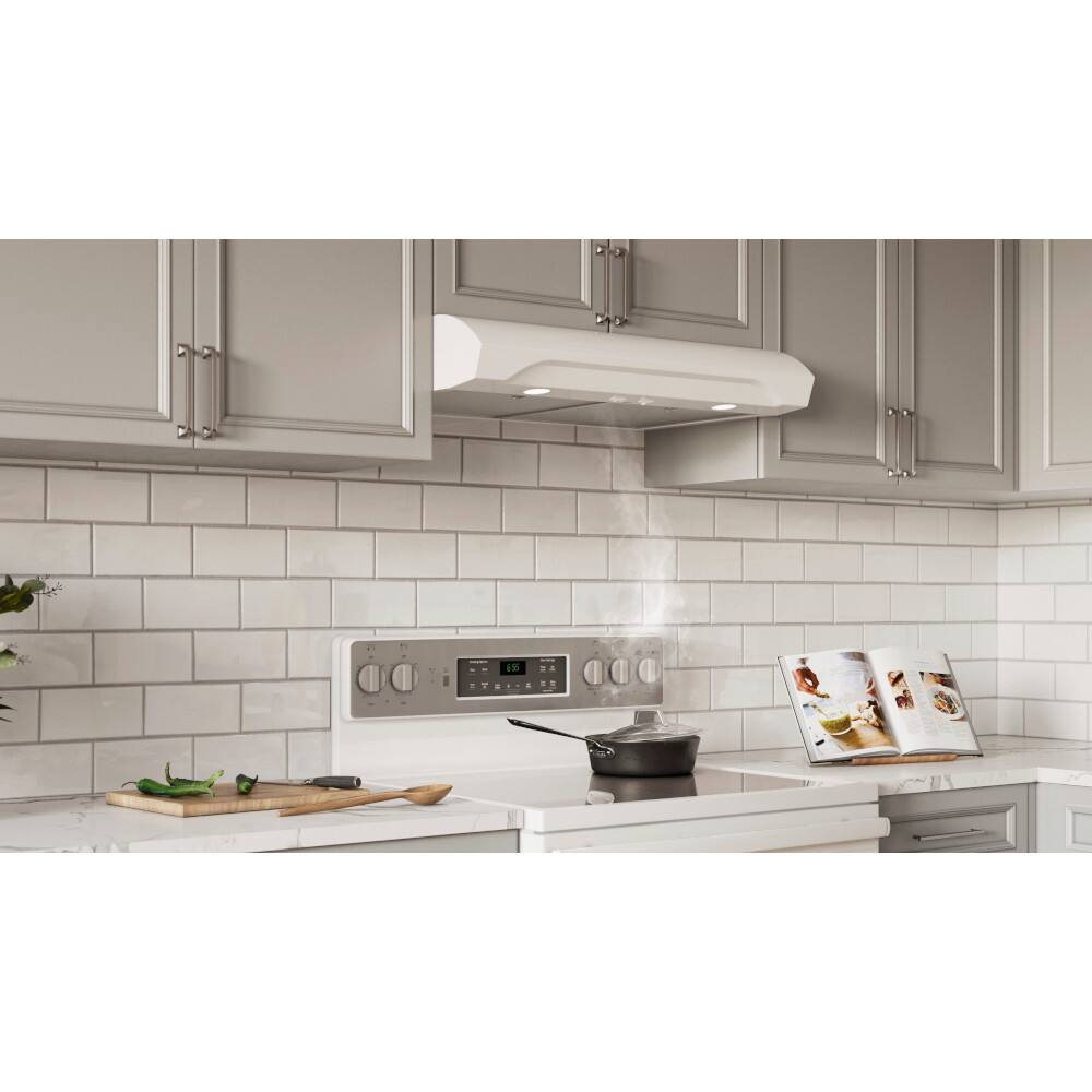 Alt View 14. Broan - Alta 30-Inch 350 MAX Blower CFM 1.5 Sones Range Hood - White.