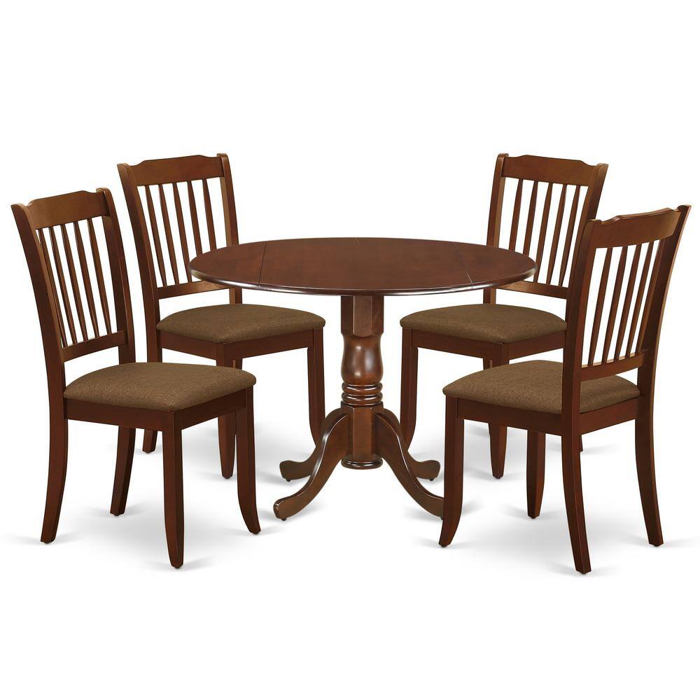 Back. East West Furniture - Dining Room Set Mahogany - Brown.