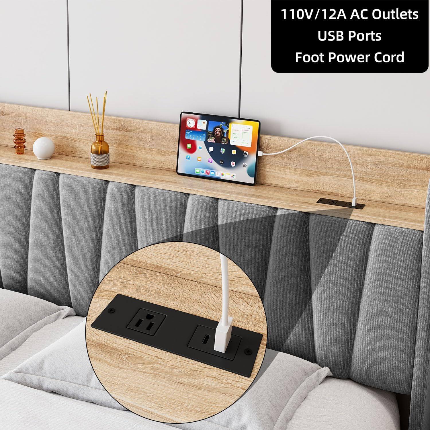 110V/12A AC Outlets  
USB Ports  
Foot Power Cord