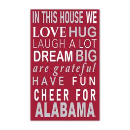 Fan Creations - Alabama Crimson Tide 11" x 19" Briteline In This House Sign - Multicolor