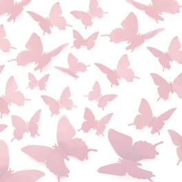 Zulay Kitchen - Zulay 24pcs Removable DIY Decorations 3D Butterfly Wall Decor with 3 Different Sizes - Pink