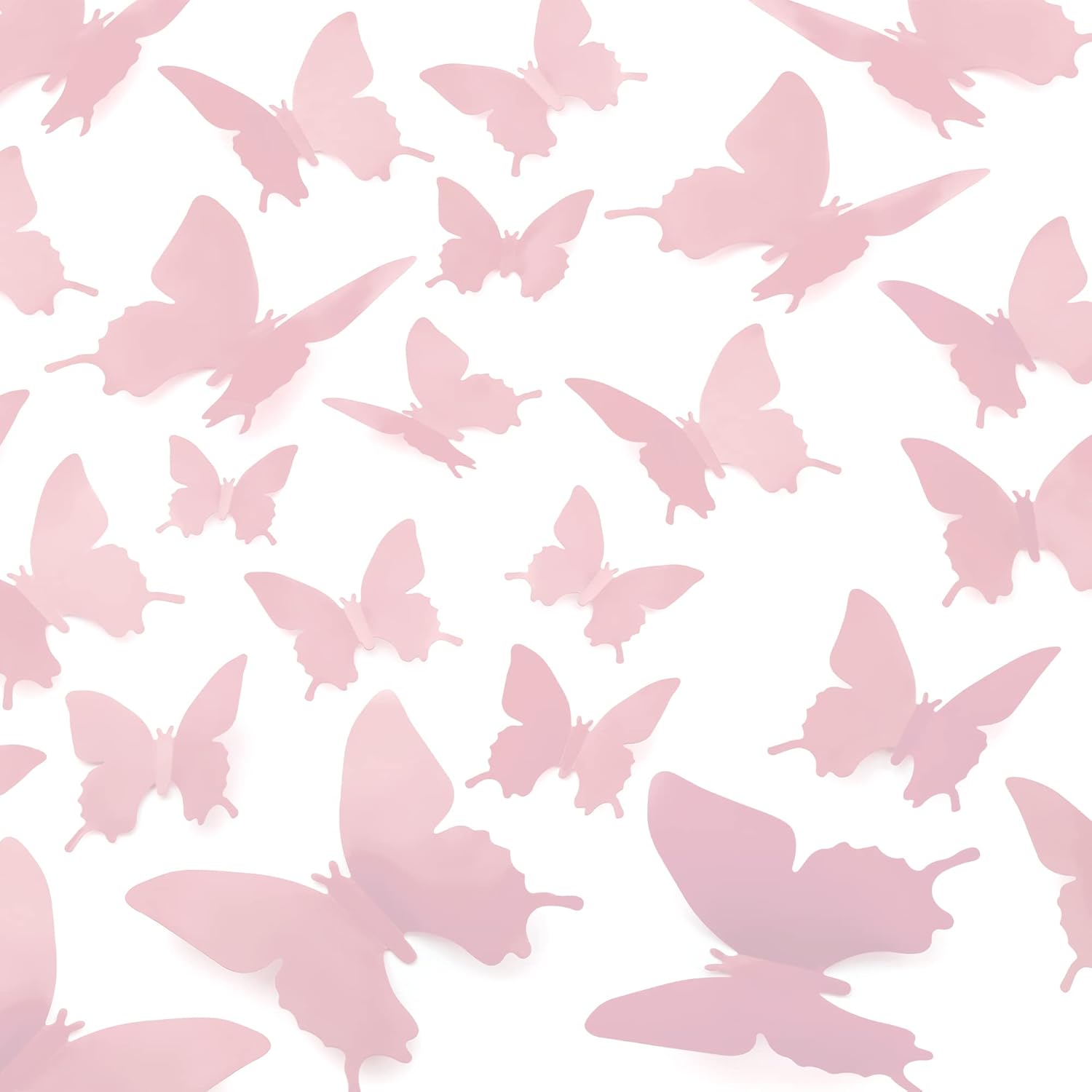 Front. Zulay Kitchen - Zulay 24pcs Removable DIY Decorations 3D Butterfly Wall Decor with 3 Different Sizes - Pink.