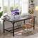 Back. Aheaplus - 63" Heavy Duty Computer Desk: 1.4" Wood Desktop & Metal Frame, 2-Person Workstation for Home Office - Gray Oak.