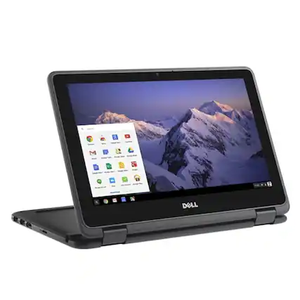 Front. Dell - Chromebook 11 3100-Touch 2-in-1 11.6" Intel Celeron N4020 -RAM 4GB 32GB SSD Chrome OS - Black.
