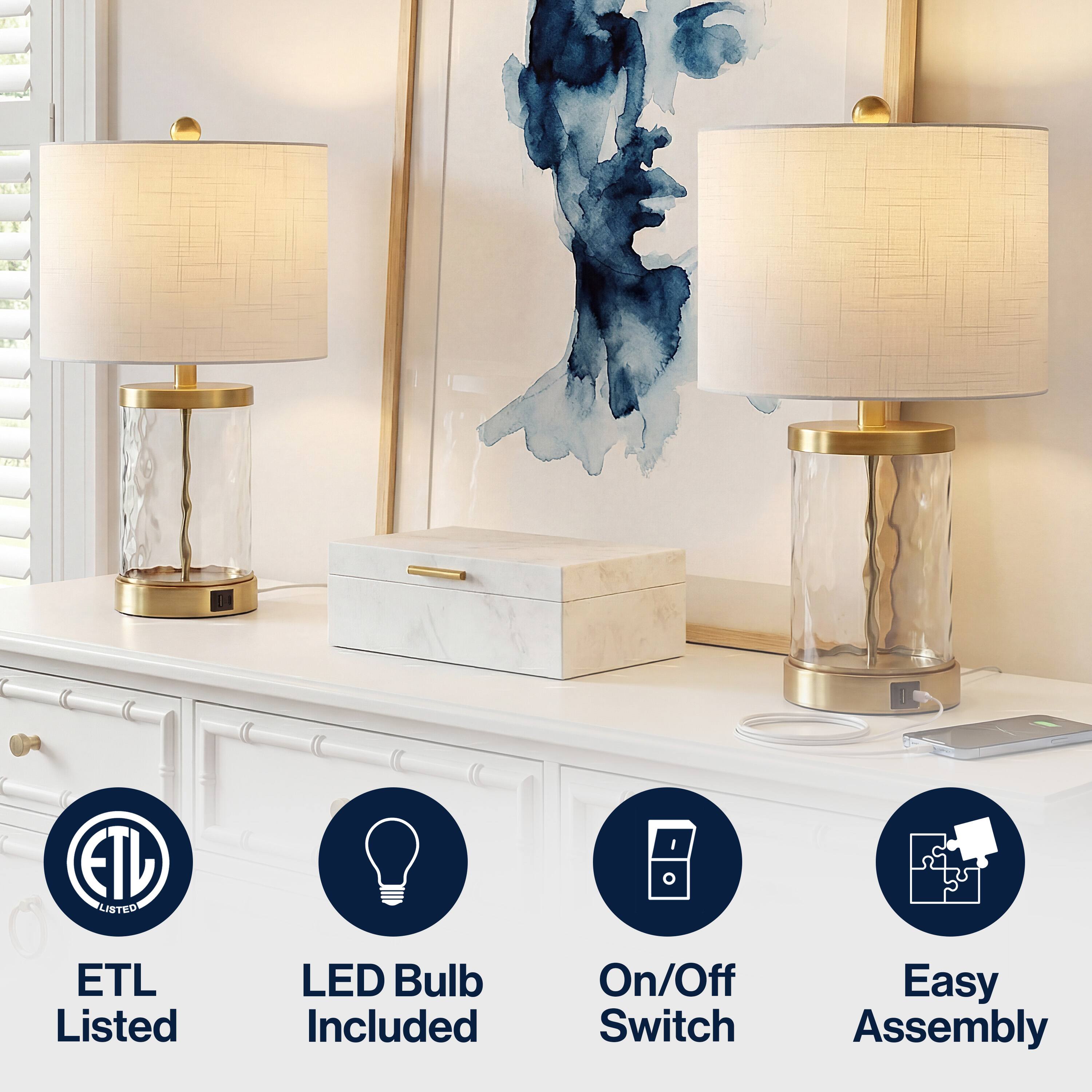 ETL Listed  
LED Bulb Included  
On/Off Switch  
Easy Assembly