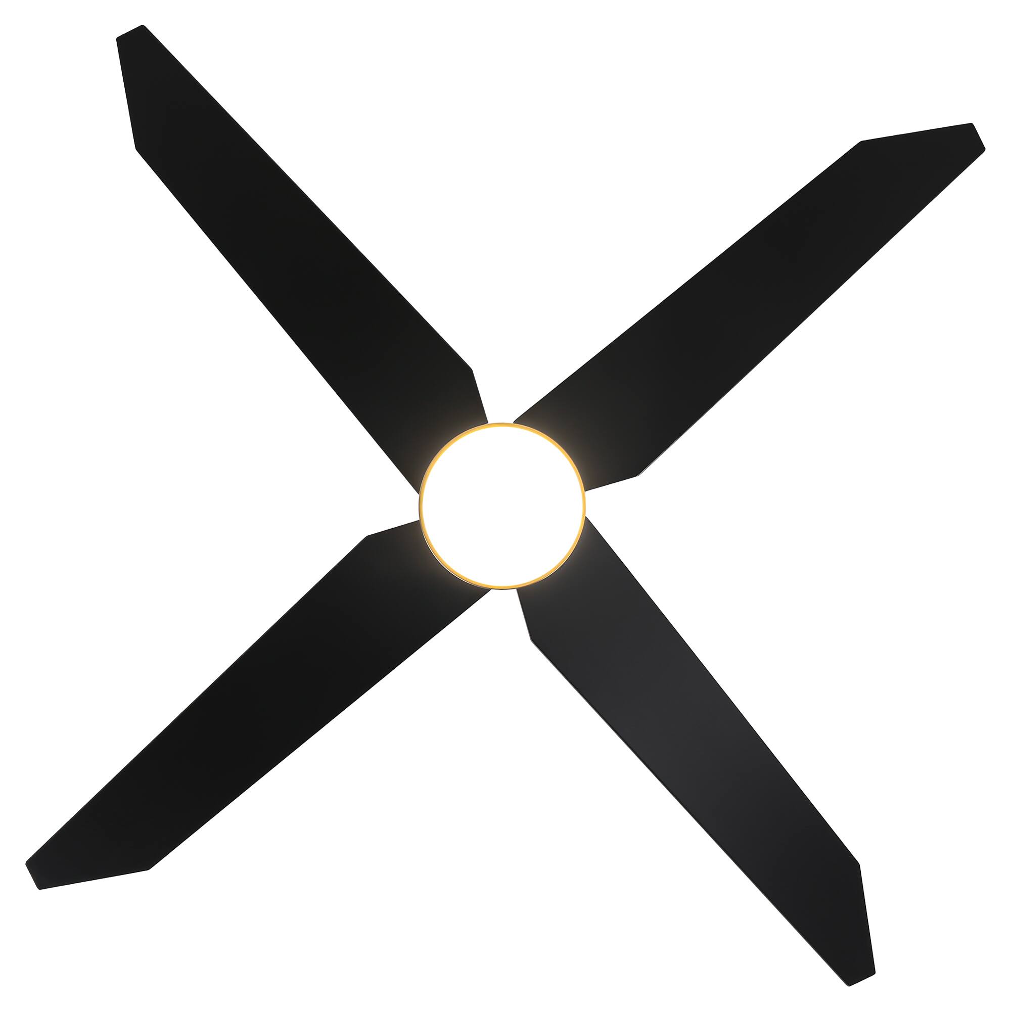 Alt View 9. Parrot Uncle - 52" Black Wood 4-Blade Dimmable Modern Ceiling Fan with Light and Remote - Black.