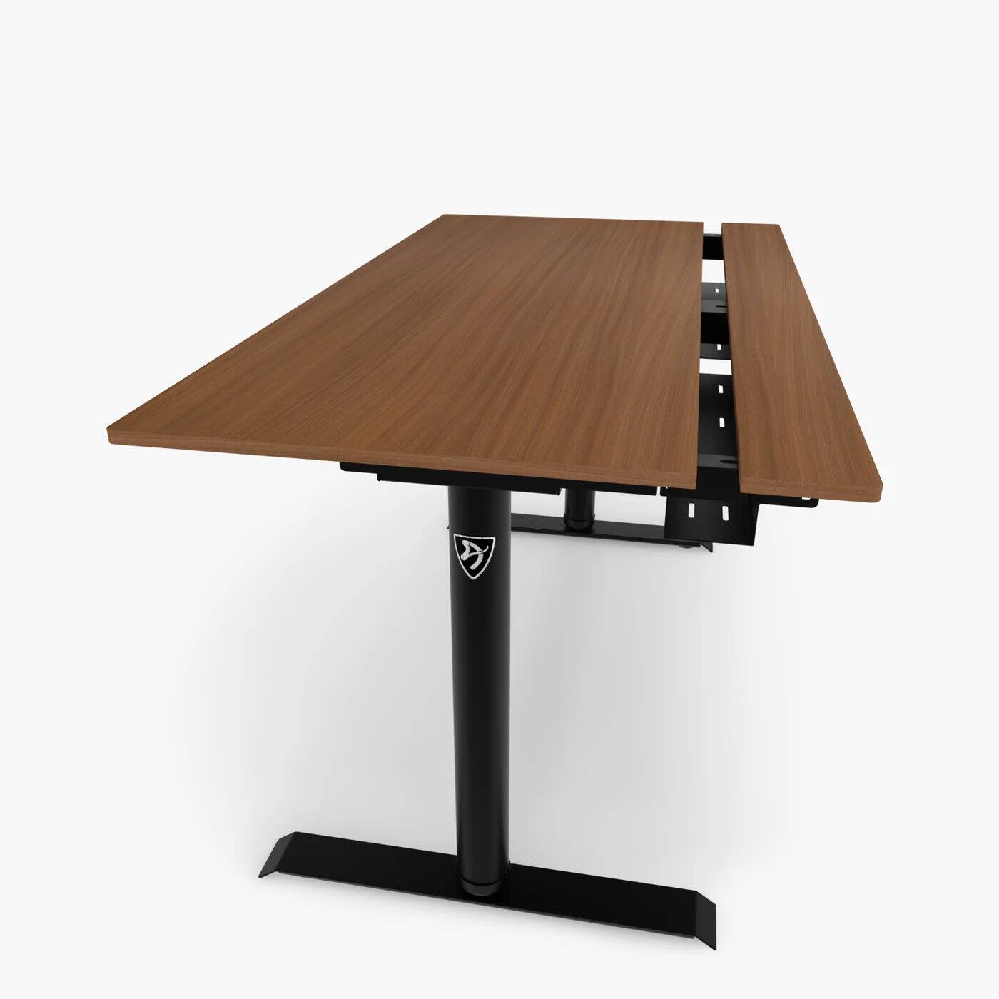Back. Arozzi - Arena Nordico Electric Standing Desk - White - Walnut.