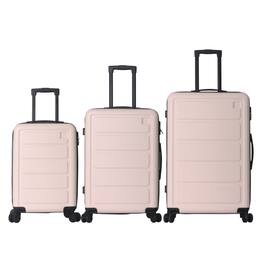 Bestier - 3-Piece ABS Hardshell Luggage Set (20”/24”/28”) with Spinner Wheels, Lightweight Durable Suitcases - Misty Rose Pink