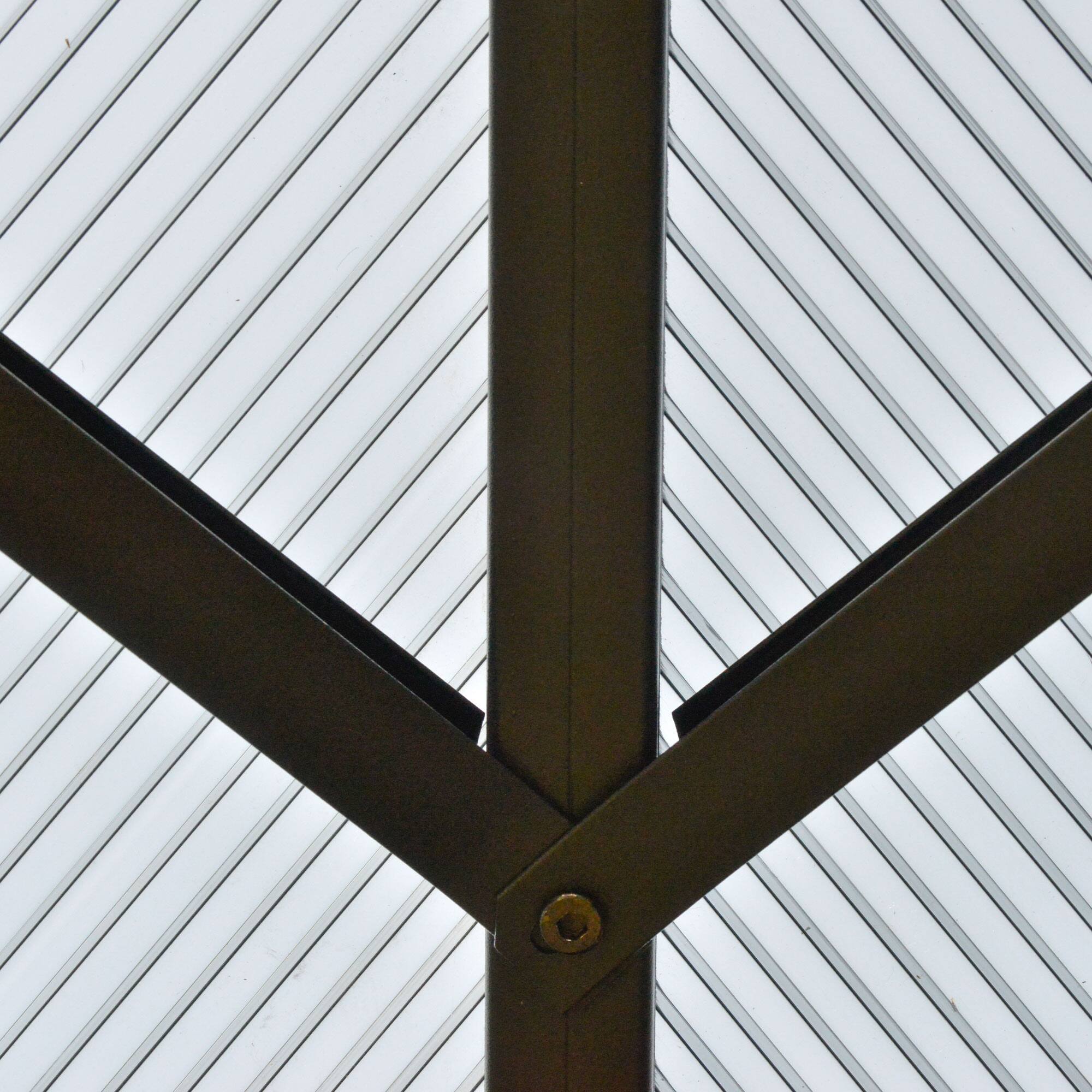 Alt View 8. Outsunny - 10' x 10' Hardtop Gazebo Canopy with Polycarbonate Roof, Aluminum Frame, Permanent Pavilion Outdoor Gazebo - Black.