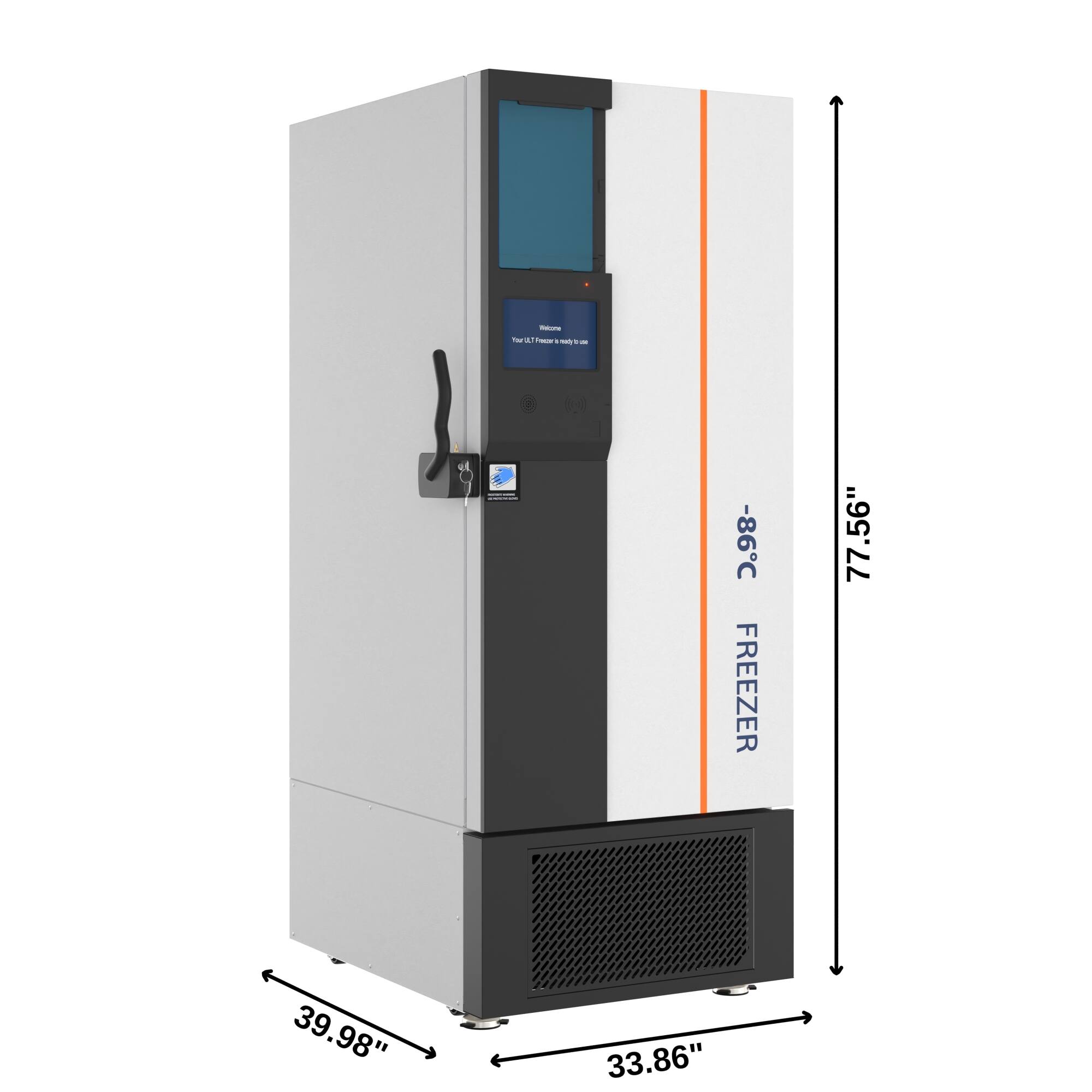 -86°C FREEZER  
77.56" H  
39.98" W  
33.86" D