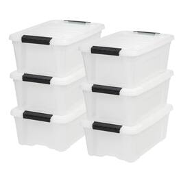 IRIS USA - IRIS Plastic Storage Bins with Lids and Secure Latching Buckles - 6 Pack