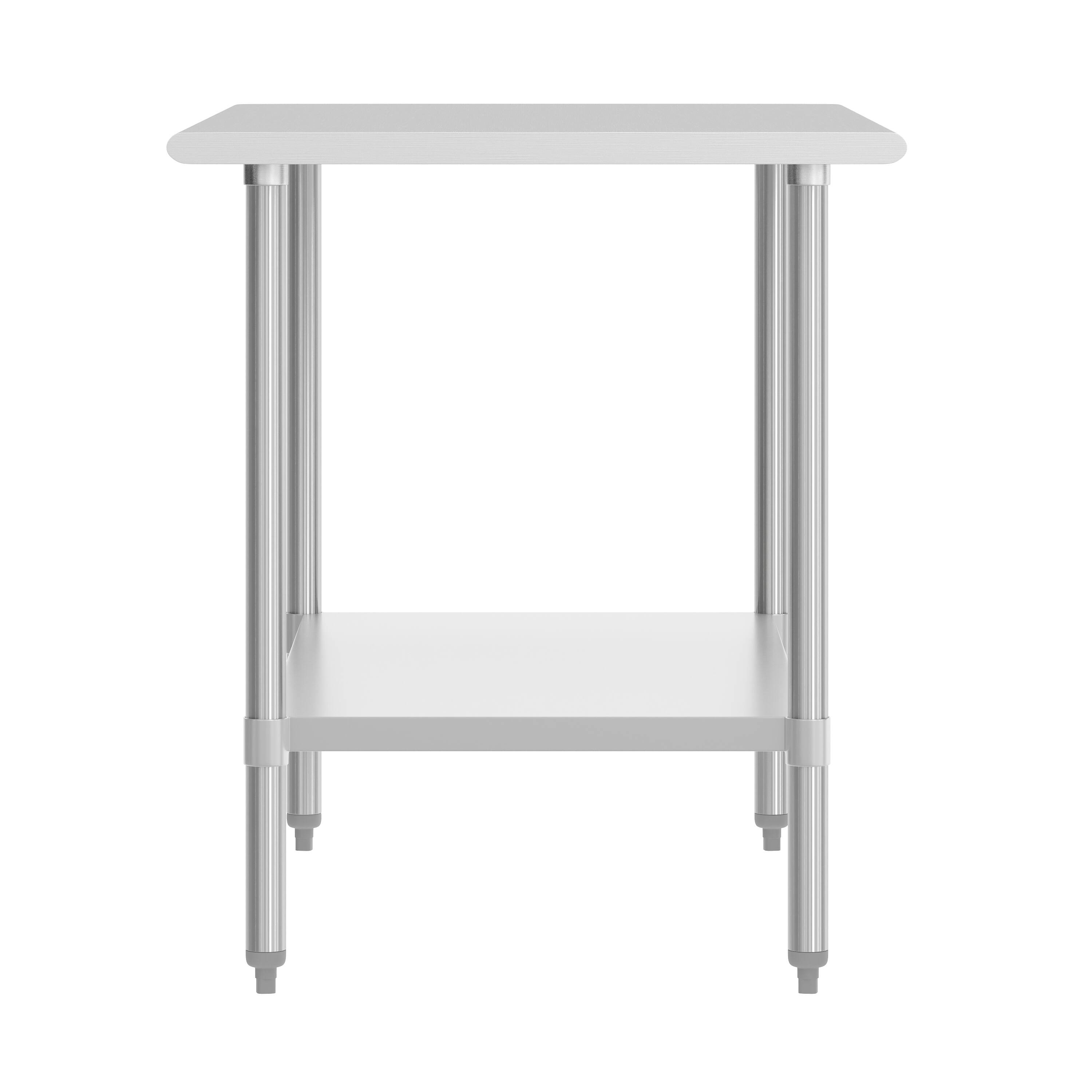 Left. Flash Furniture - Reese 30x48 Portable Prep and Work Table with NSF Certified 18 Gauge Stainless Steel Top Shelf and Adjustable Galvanized - Gray.