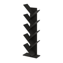 Furinno - Viola 3-Tier Open Shelf Bookcase, Bookshelf, Storage Organizer, with Storage Bins - Dark Oak/Black